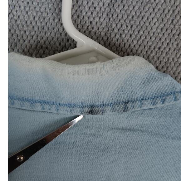 Texas Authentic Dry Goods Vintage Denim Shirt Mens Large Distressed Western - Picture 11 of 15